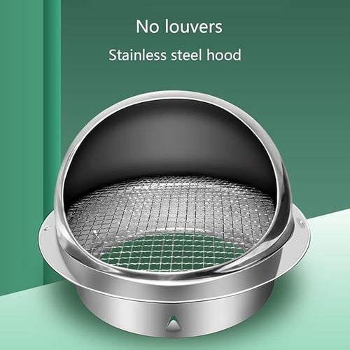 304 Stainless Steel Range Hood Exhaust Pipe, Weatherproof Cap, Exterior Wall - Image 2