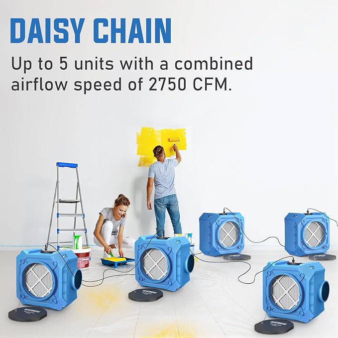 Commercial Air Scrubber with 3-Stage Filtration, Stackable Negative Air Machine - Image 4