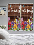 Spring Flowers Bedroom Curtains 63 Inches length, Watercolor Farmhouse Colorful - Image 5