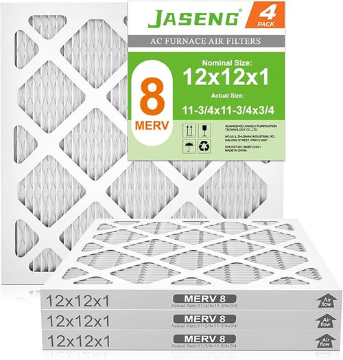 12x12x1 AC Furnace Air Filters, MERV 8 Dust Defense, JASENG MPR 600 Pleated by NewFilter