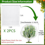 2PCS 7.8 x 7.8ft Large Fruit Tree Netting Cover - Image 2