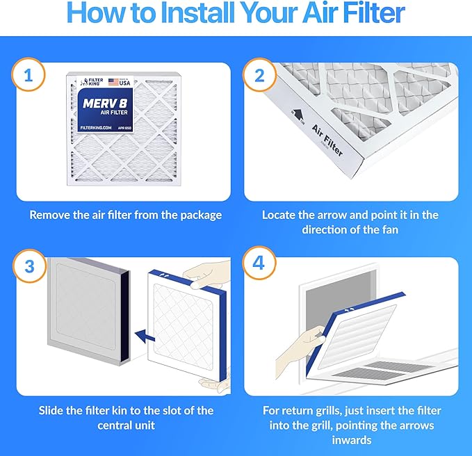 Filter King 8x53x1 Air Filter | 4-PACK | MERV 8 HVAC Pleated A/C Furnace - Image 4