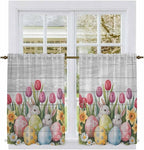 Easter Kitchen Curtains 54 Inch Long 2 Panel Set, Rod Pocket Window Curtains - Image 2