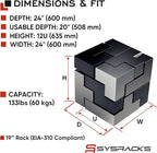 Sysracks 12U Wall Mount Server Rack Cabinet, 19” Locking Network Rack, 24” Deep - Image 3
