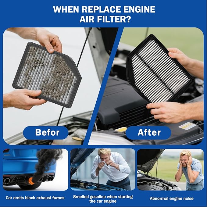 1Pcs Cabin Air Filter & 1Pcs Engine Air Filter Accessories - Image 6