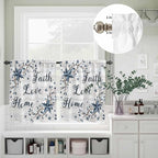 Kitchen Curtains Tiers and Valance Set of 3, Farmhouse Light Filtering Window - Image 8