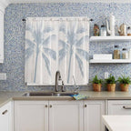 Summer Coconut Tree on Vintage Wood Grain Window Valance Curtains, Seaside - Image 8