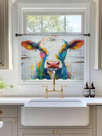 Sheer Curtains 54 Inch Length, Farmhouse Oil Painting Semi Sheer Curtains Light - Image 3