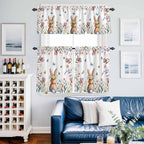 Kitchen Curtains Tiers and Valance Set of 3, Easter Light Filtering Window - Image 6