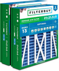 Filterbuy 21x21.5x5 Air Filter MERV 13 Optimal Smoke & Allergy Defense by Filterbuy