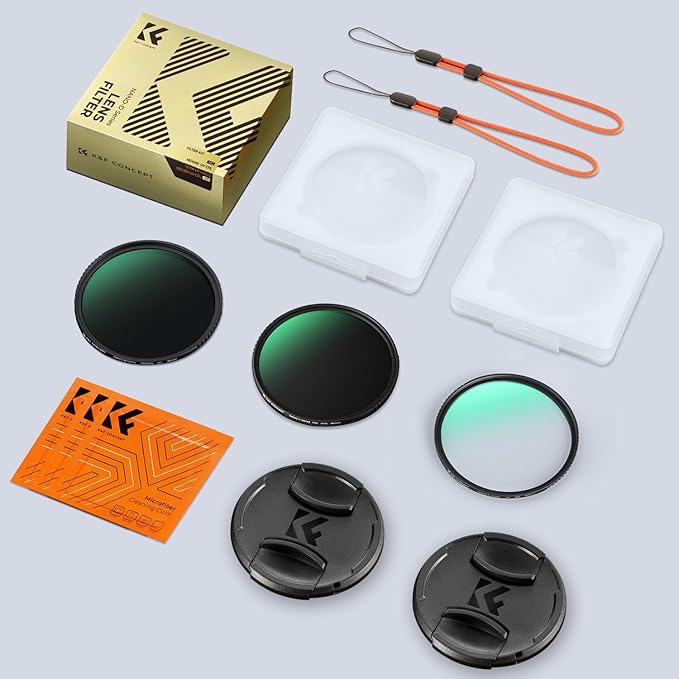 K&F CONCEPT 62mm CPL MCUV ND1000 Lens Filter 2 Lens Caps Kits Waterproof - Image 7