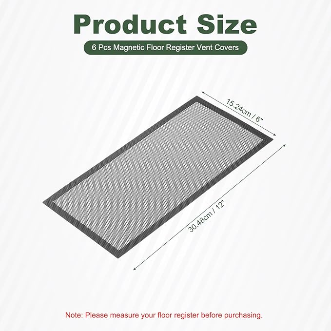 YOKIVE 6 Pcs Magnetic Floor Vent Covers, Floor Register Cover PVC Mesh Air Vent - Image 2