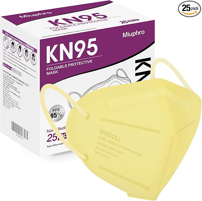 Miuphro KN95 Face Mask, 5-Layer Design Cup Dust Safety KN95 Masks 25 Pack by Miuphro