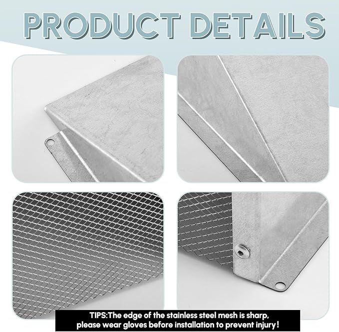 8" x 8" White Galvanized Steel Vent Cover - Image 5