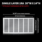 30x14 Return Air Grille, Air Return Vent Cover, Flat Vent Cover, Rejillas De - Image 2