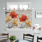 Retro Floral Bedroom Curtains 63 Inch Length, Window Curtains Tab Top - Image 4