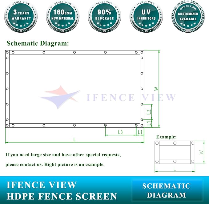 Ifenceview 6'x3' to 6'x50' Brown Shade Cloth/Fence Privacy Screen Fabric Mesh - Image 6