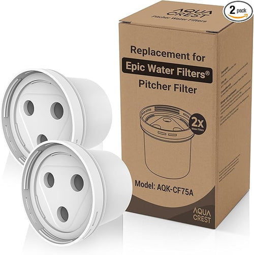 2 Packs Filter Replacement for All Epic Water Filters® Pitchers and Dispensers by AQUACREST