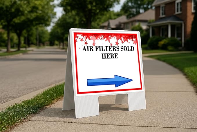Air Filters Sold Here 4Th Of July American Flag Usa Patriotic Red Blue Stars by WorkHouseSigns