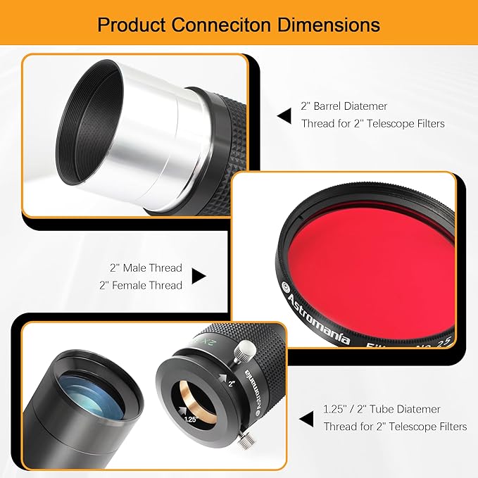 Astromania Telescope Accessory Set 12 Piece, 2 Inch Eyepiece and Filter - Image 5