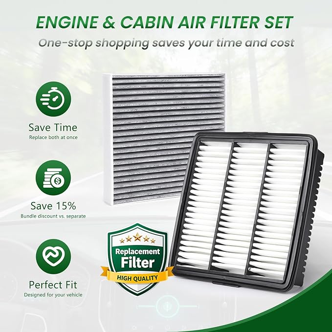 Cabin & Engine Air Filter Fit for ELANTRA, ELANTRA N 2022, Replacement Air - Image 3
