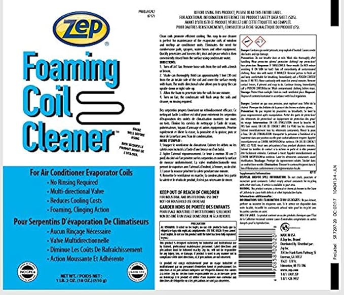 Zep Foaming Coil Cleaner - 20 oz - 20201 - Professional Strength Quickly Cleans - Image 8