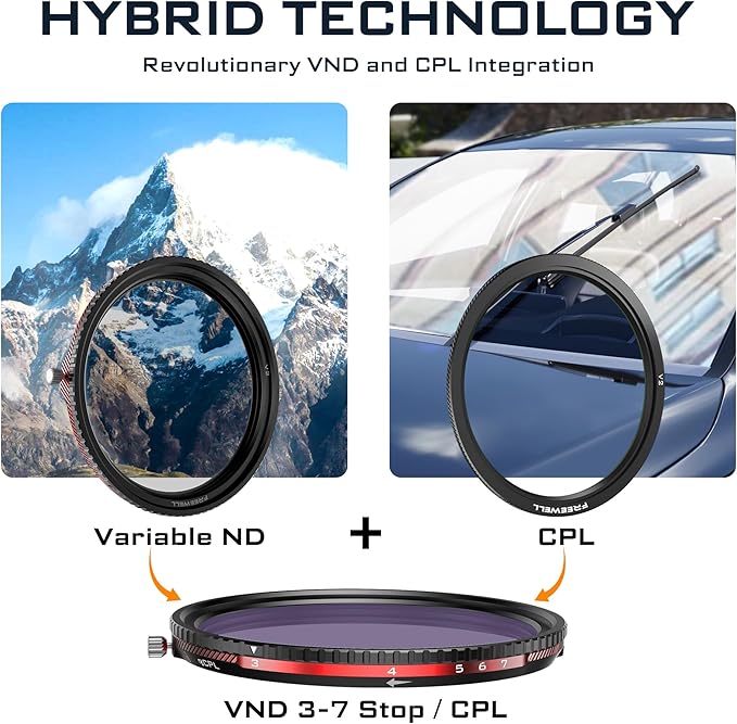 Freewell 82mm V2 Magnetic Hybrid VND/CPL 3-7 Stops Filter - Image 3