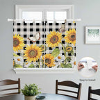 Sunflowers Bedroom Curtains 63 Inch Length, Window Curtains Tab Top - Image 4