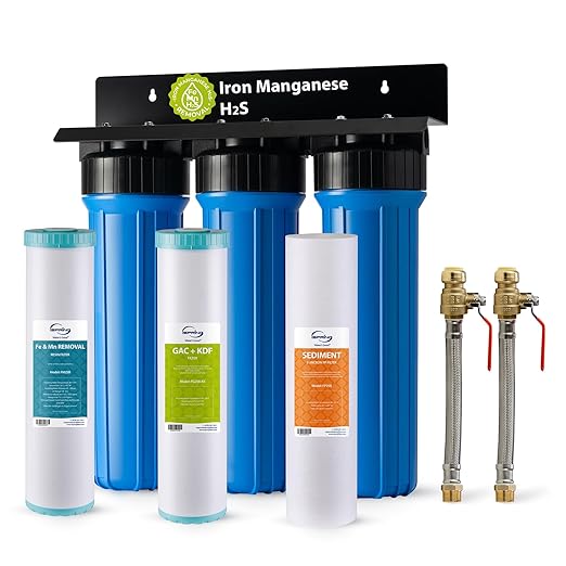 iSpring WGB32B-MKS+AHPF12MNPT16X2 3-Stage Whole House Water Filter System w/ by iSpring
