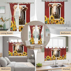Sheep Sunflower Living Room Curtains 96 Inch Length, Window Curtains Tab Top - Image 7