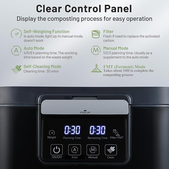 COSTWAY 4L Electric Composter for Kitchen, Smart Waste Dispenser Countertop - Image 8