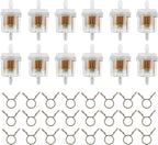 12pcs 1/4 Inch Gas Inline Fuel Filter Compatible by AloneGoer