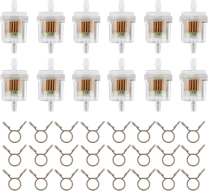 12pcs 1/4 Inch Gas Inline Fuel Filter Compatible by AloneGoer