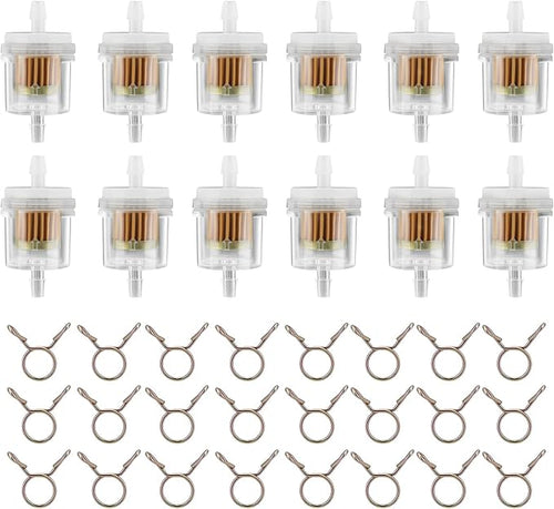 12pcs 1/4 Inch Gas Inline Fuel Filter Compatible by AloneGoer