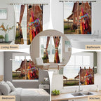Farm Rooster Kitchen Curtains 45 Inch Length, Short Cafe Window Curtains Tab Top - Image 7