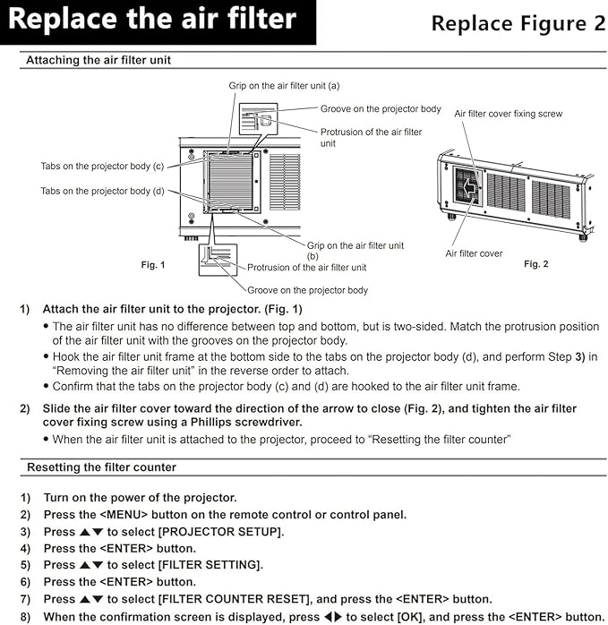 AWO ET-EMF330 ET-SFR330 Replacement Projector Air Dust Filter - Image 5