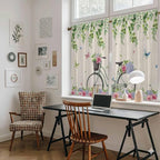 Farmhouse Spring Kitchen Curtains, Retro Bicycles Flowers Vines Butterfly Light - Image 6