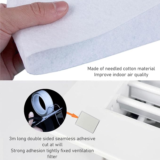 Large Size Electrostatic Cotton Air Vent Filter Kit, Easy Installation - Image 2