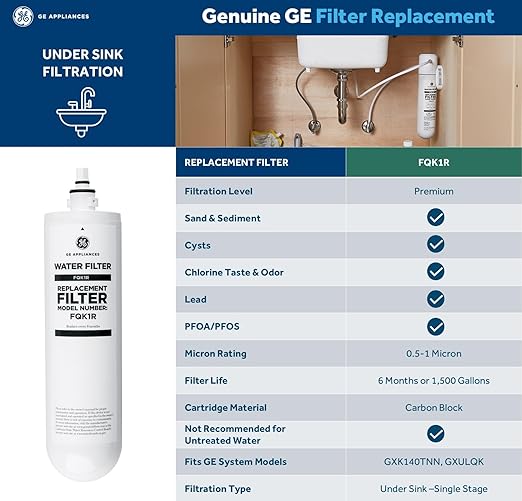 GE Single Stage Under Sink Water Filtration System, & PFOA/PFOS, Easy - Image 5