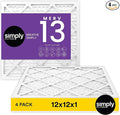 Simply 12x12x1 Air Filter, Merv 13, 4 Pack, by SimplyFilters