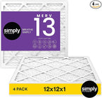Simply 12x12x1 Air Filter, Merv 13, 4 Pack, by SimplyFilters