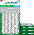 Filterbuy 16x25x2 Air Filter MERV 8 Essential Dust & Allergy Defense, by Filterbuy