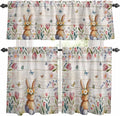 Kitchen Curtains Tiers and Valance Set of 3, Easter Light Filtering Window by Anzona