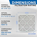 Glasfloss 18x18x2 MERV 10 2" Inch Pleated Air Filters Box of 6. Actual Size: - Image 2
