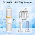 Membrane Solutions 5 Micron 2.5" x 10" CTO Carbon Block Water Filter Cartridge - Image 4