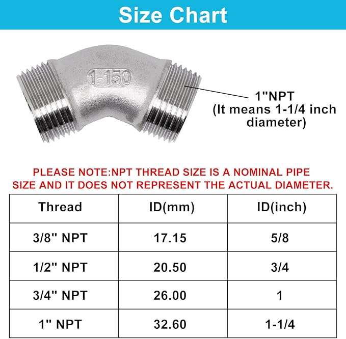 45 Degree Elbow 1PCS, Connector Coupler Apply to Outdoor/Garden/Industrial - Image 2