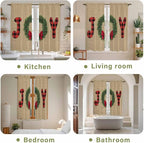 Red Green Christmas Window Curtains 63 Inch Long 2 Panel Set, Rod Pocket - Image 8