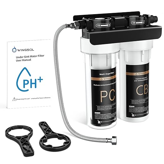 Under Sink Water Filter System, 2-Stage Deep Filtration, NSF/ANSI 42&53 Improve by WINGSOL