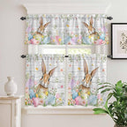 Kitchen Curtains Tiers and Valance Set of 3, Easter Light Filtering Window - Image 2