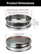 All 304 Stainless Steel 4 Mesh Test Sieve, 8 Inch/20cm Diameter, Lab Sifter & - Image 4